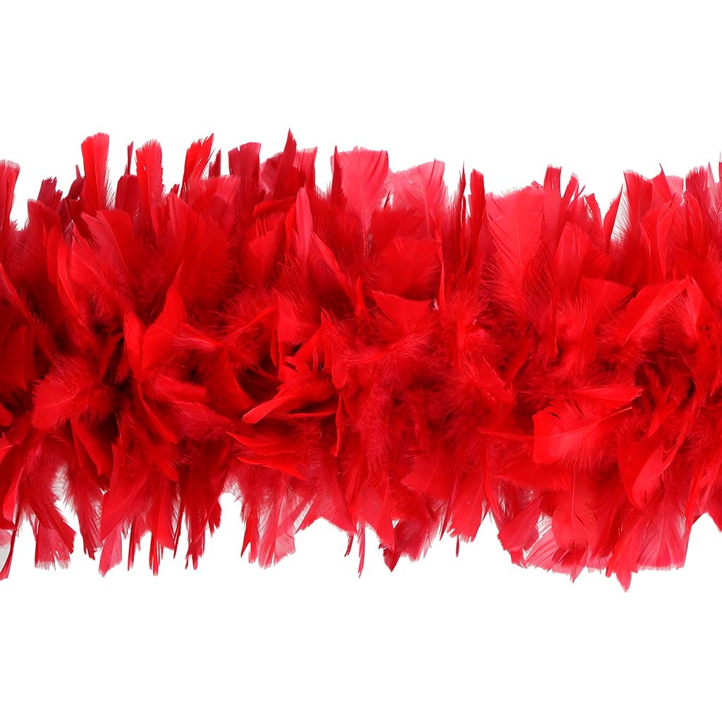 Turkey Feather Boa 10-14’’ - Red - Turkey Boa