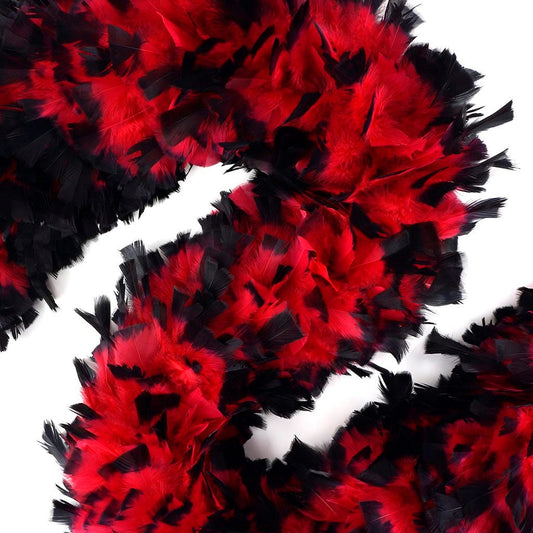 Turkey Feather Boa 10-14’’ - Red/Black Tipped - Turkey Boa