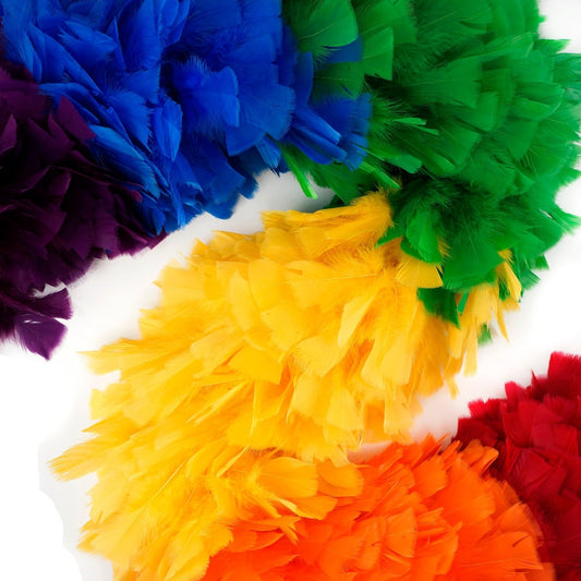 Turkey Feather Boa 10-14’’ - Sectional Rainbow - Turkey Boa