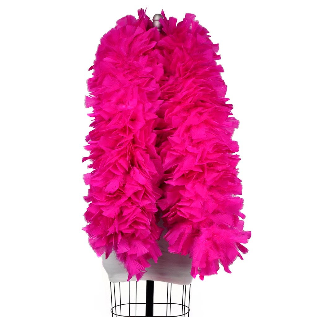 Turkey Feather Boa 10-14’’ - Shocking Pink - Turkey Boa