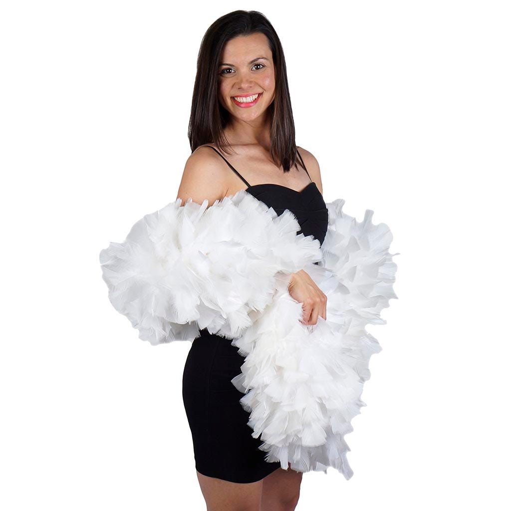 Turkey Feather Boa 10-14’’ - White - Turkey Boa