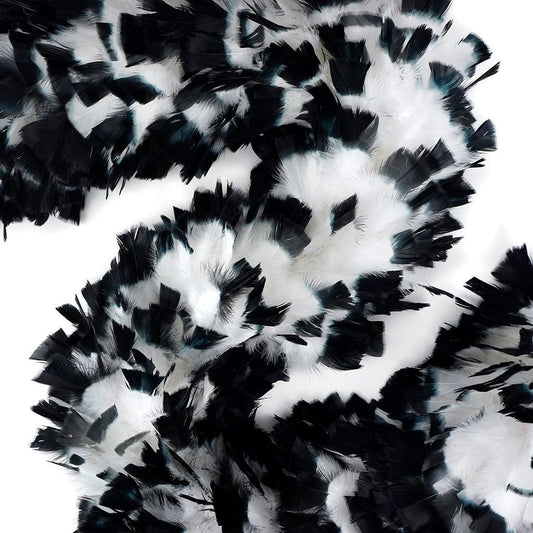 Turkey Feather Boa 10-14’’ - White/Black Tipped - Turkey Boa