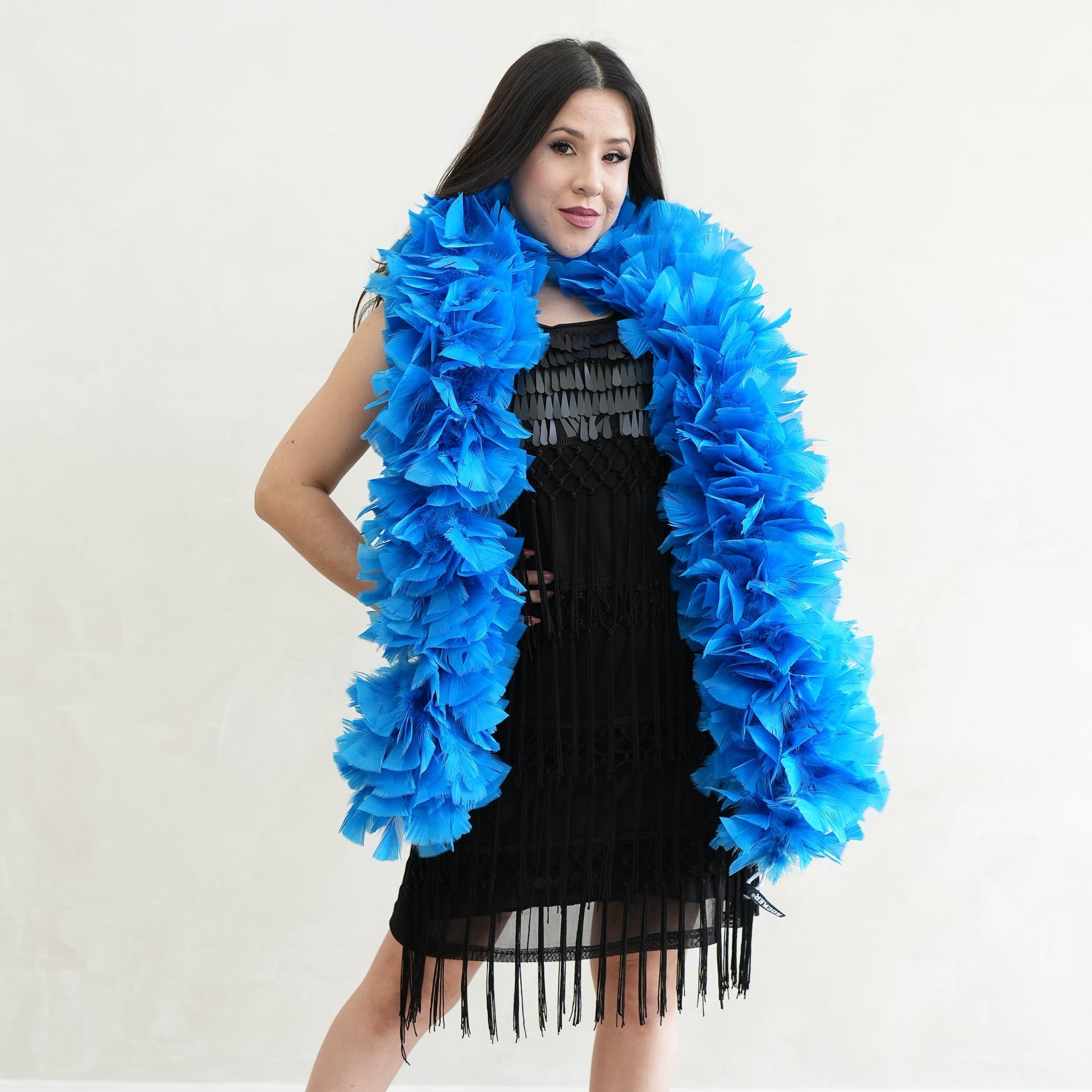 Turkey Feather Boa 6-8’’ - Dark Turquoise - Turkey Boa