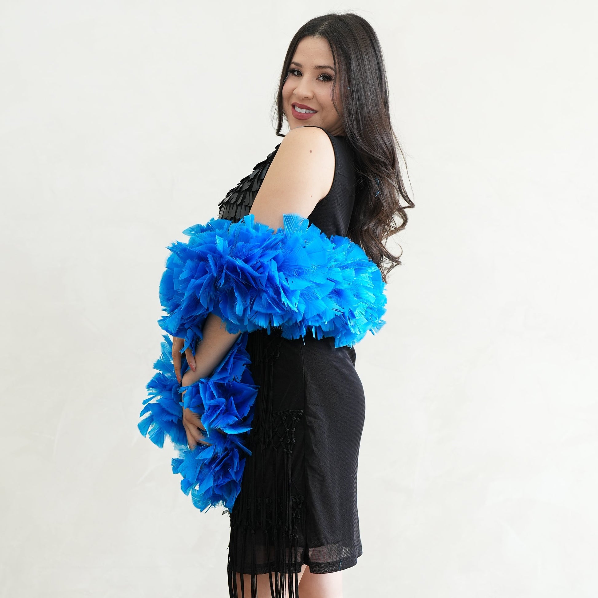 Turkey Feather Boa 6-8’’ - Dark Turquoise - Turkey Boa