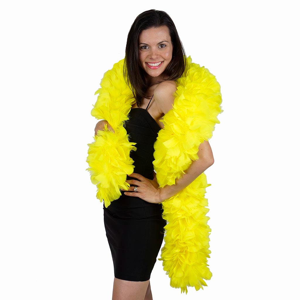 Turkey Feather Boa 6-8’’- Fluorescent Yellow - Turkey Boa