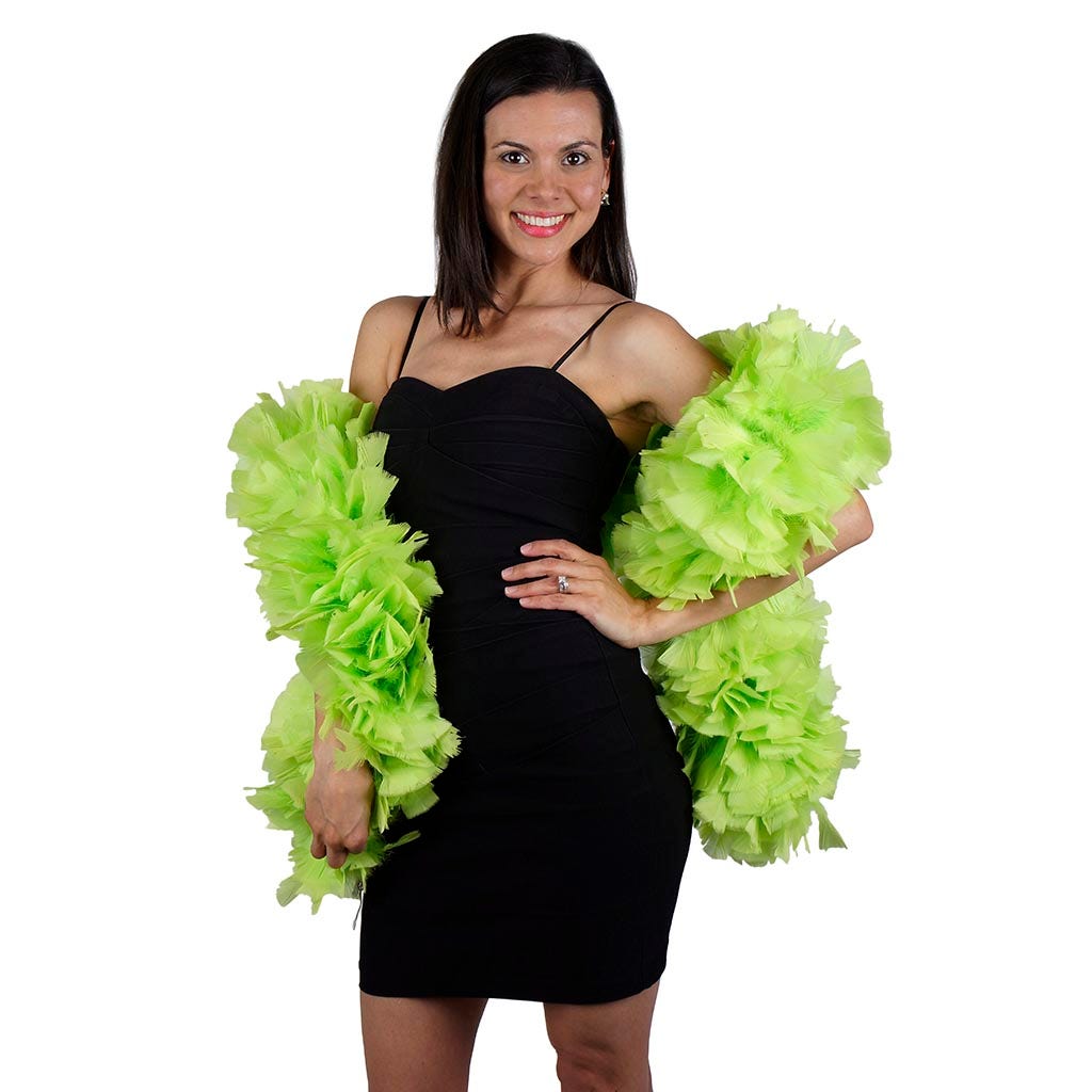 Turkey Feather Boa 6-8’’- Lime - Turkey Boa