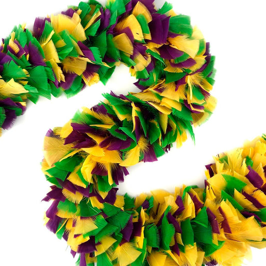 Turkey Feather Boa 6-8’’- Mardi Gras Mix - Turkey Boa