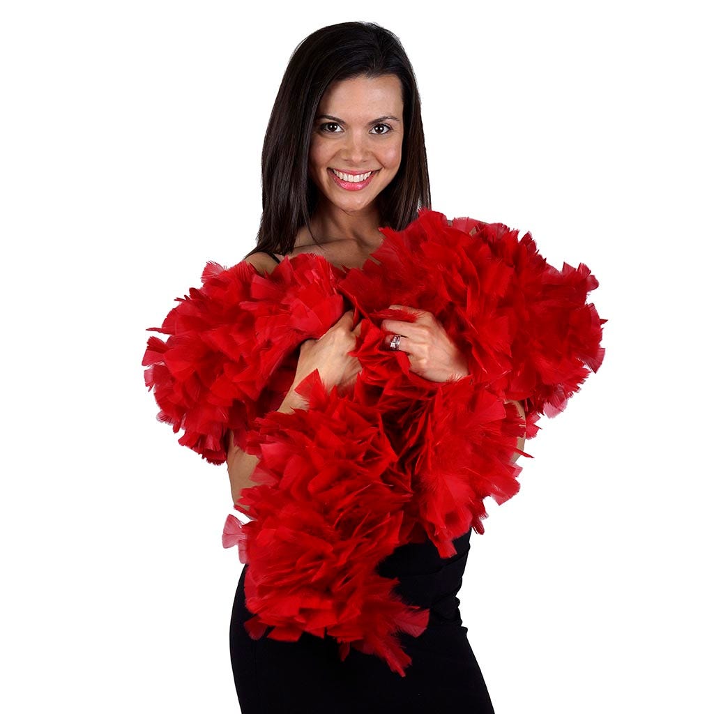 Turkey Feather Boa 6-8’’ - Red - Turkey Boa