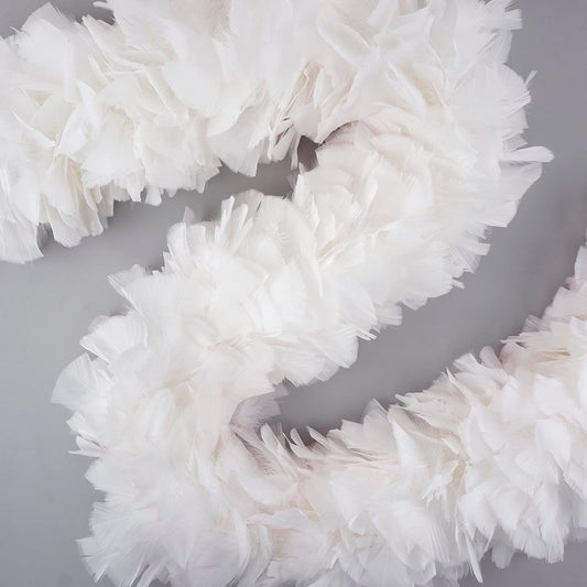 Turkey Feather Boa 6-8’’ - White - Turkey Boa