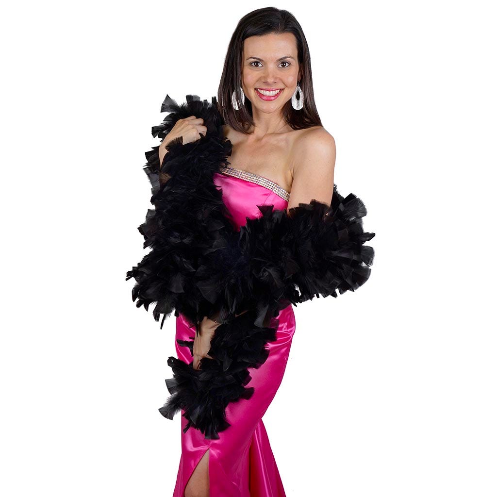 Turkey Feather Boa 8-10’’ - Black - Turkey Boa