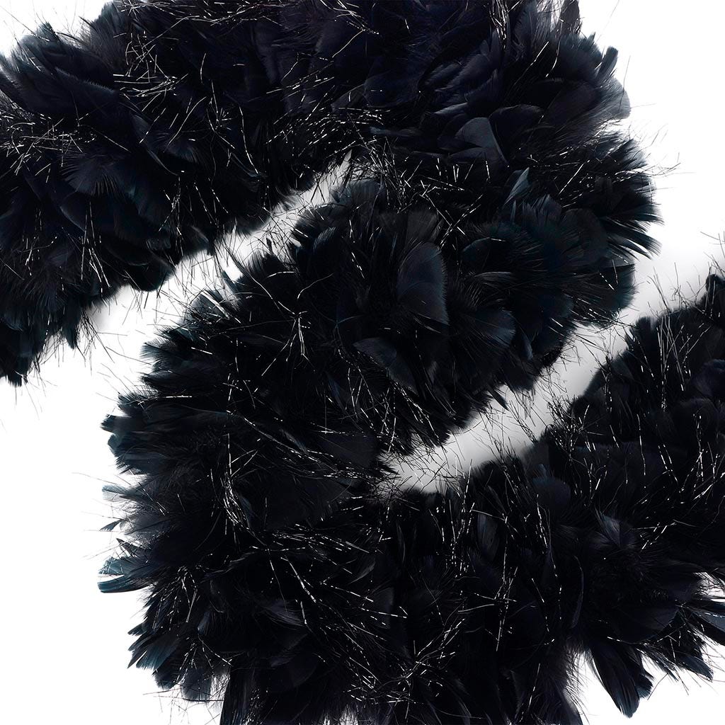 Turkey Feather Boa 8-10’’ - Black/Lurex Black - Turkey Boa