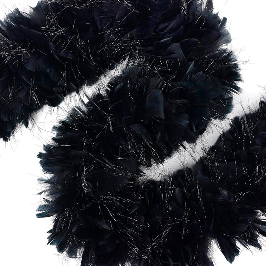 Turkey Feather Boa 8-10’’ - Black/Lurex Black - Turkey Boa