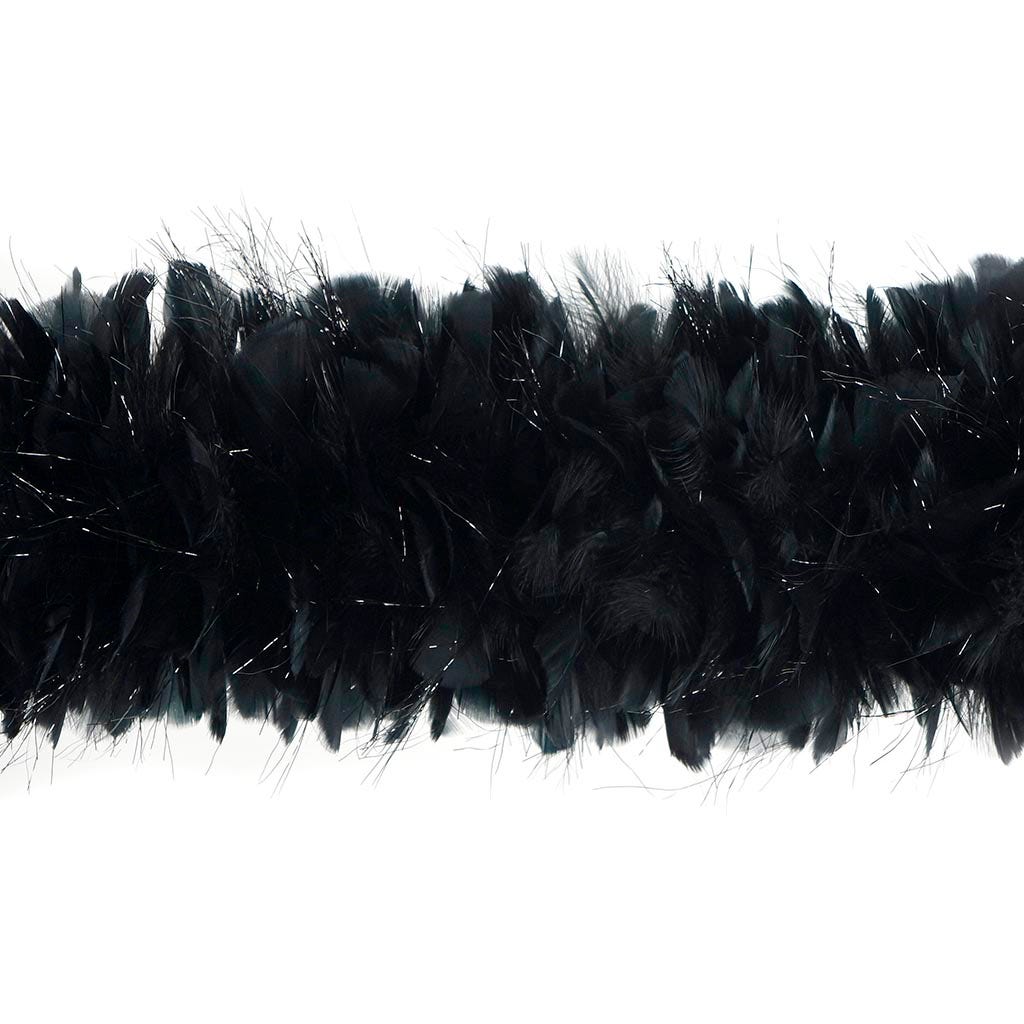 Turkey Feather Boa 8-10’’ - Black/Lurex Black - Turkey Boa