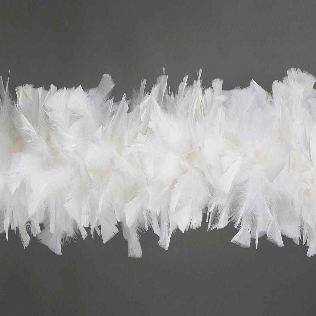 Turkey Feather Boa 8-10’’ - White - Turkey Boa