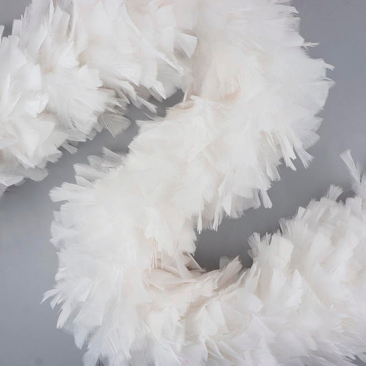 Turkey Feather Boa 8-10’’ - White - Turkey Boa