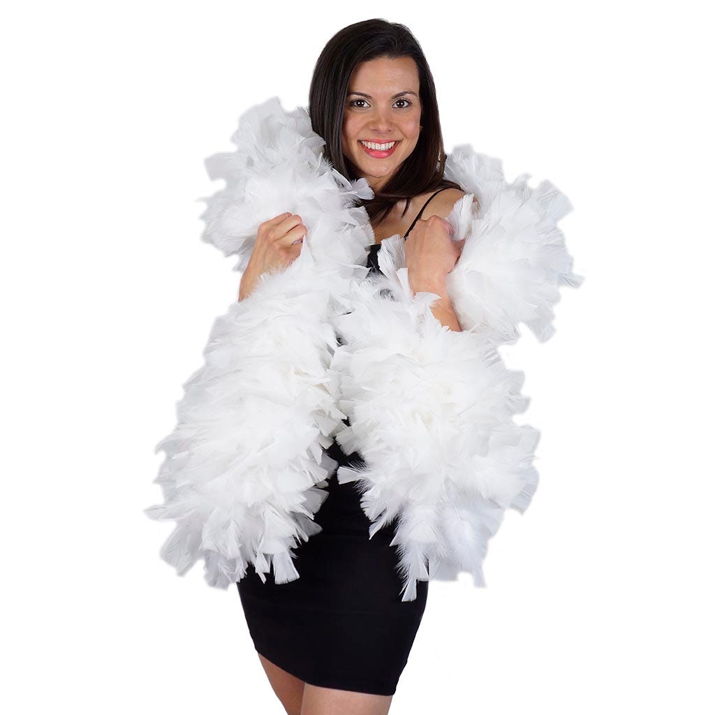 Turkey Feather Boa 8-10’’ - White - Turkey Boa