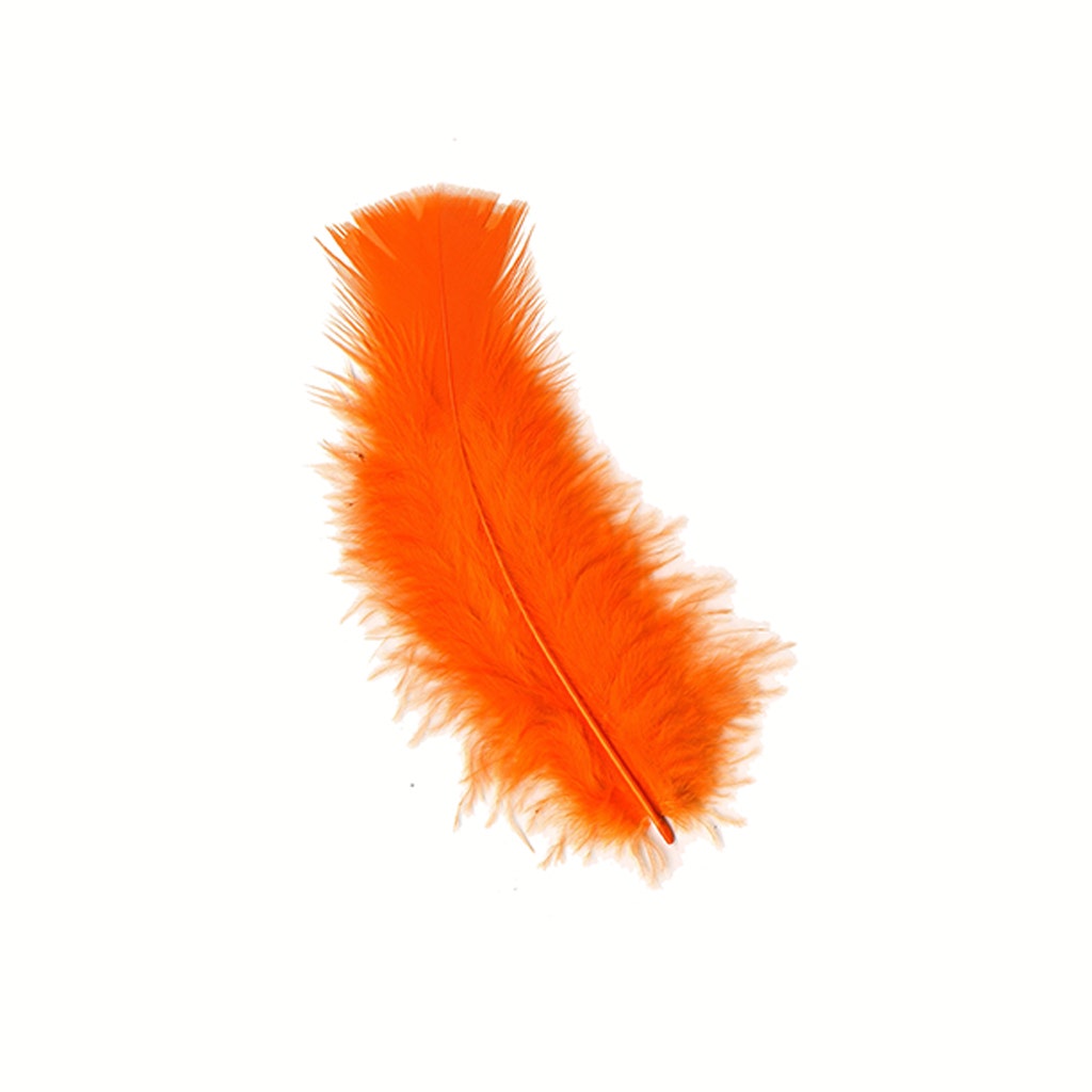 Turkey Feather Flats Dyed - Orange - Feathers