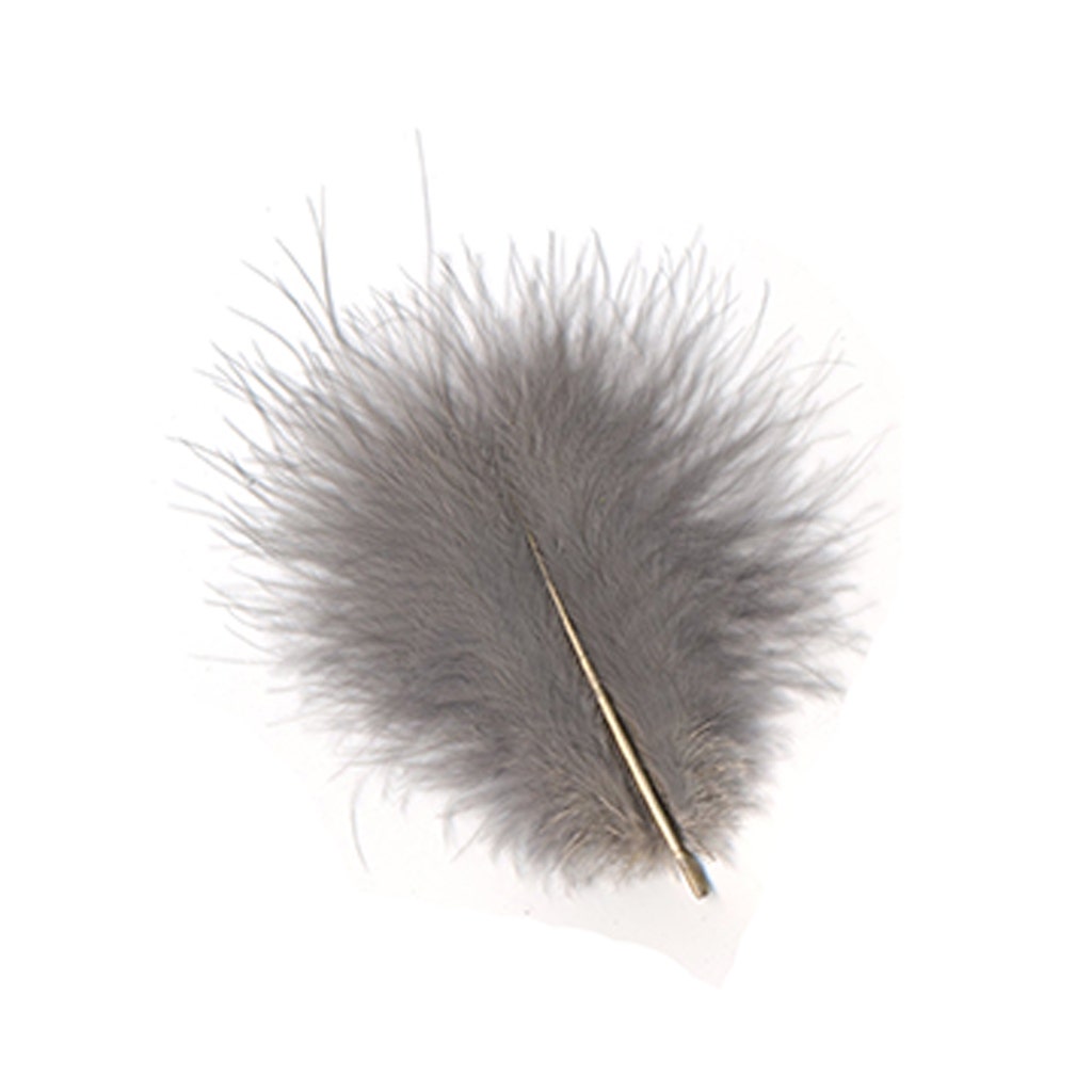 Turkey Marabou Dyed - Grey - Feathers