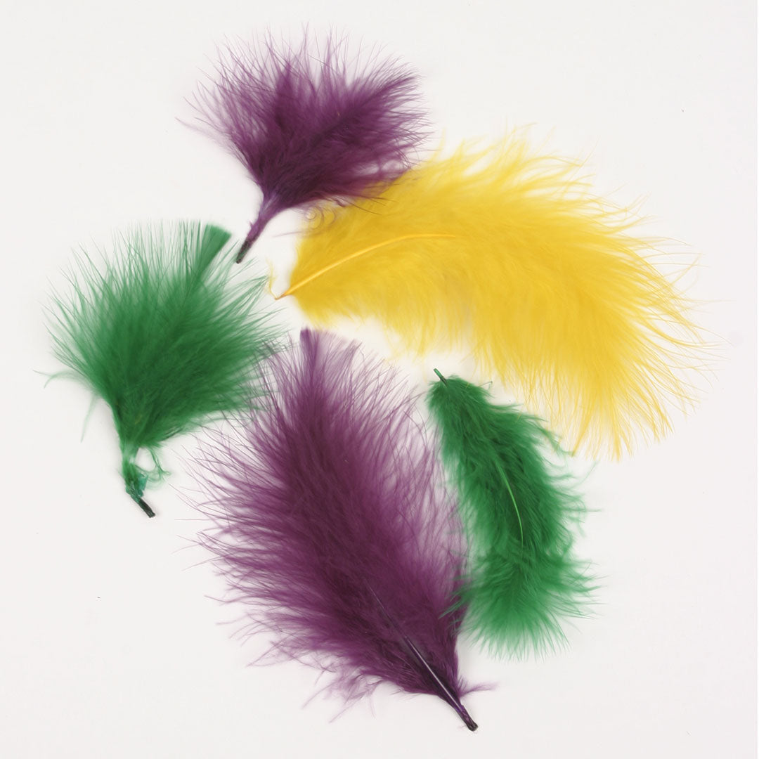 TURKEY MARABOU DYED LOOSE MIXED 3-8’’ - MARDIGRAS - Feathers