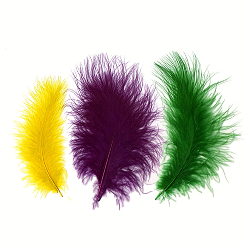 TURKEY MARABOU DYED LOOSE MIXED 3-8’’ - MARDIGRAS - Feathers