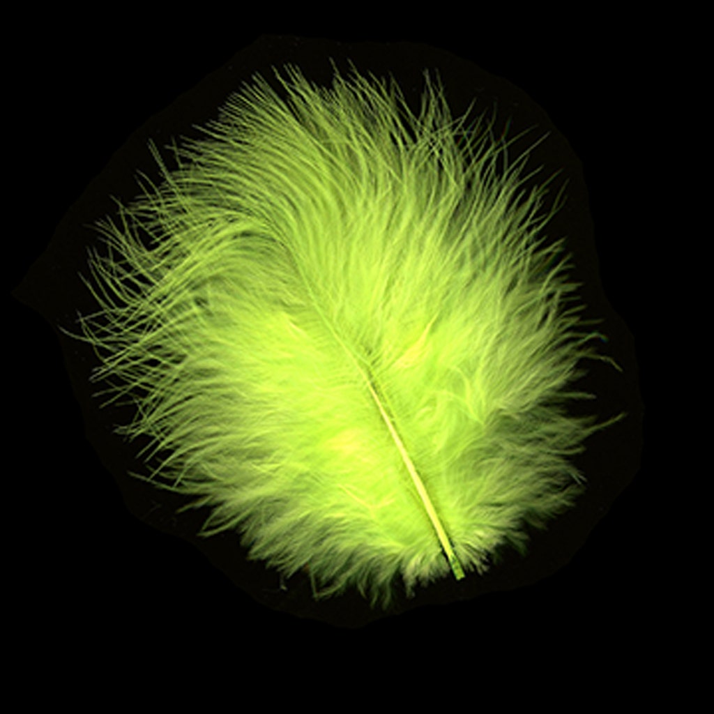 TURKEY MARABOU FEATHERS 1-4’’ - Fluorescent Chartreuse - Feathers