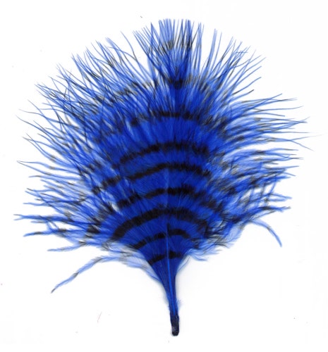 Turkey Marabou Stenciled - Royal/Black - Feathers