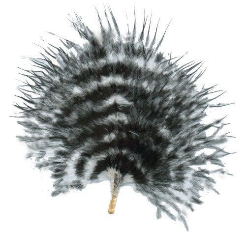 Turkey Marabou Stenciled - White/Black - Feathers