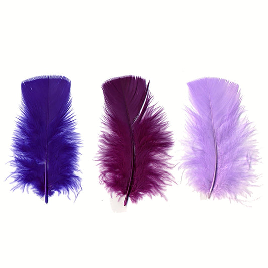 Turkey Plumage Mix Dyed - Purples Mix - Feathers