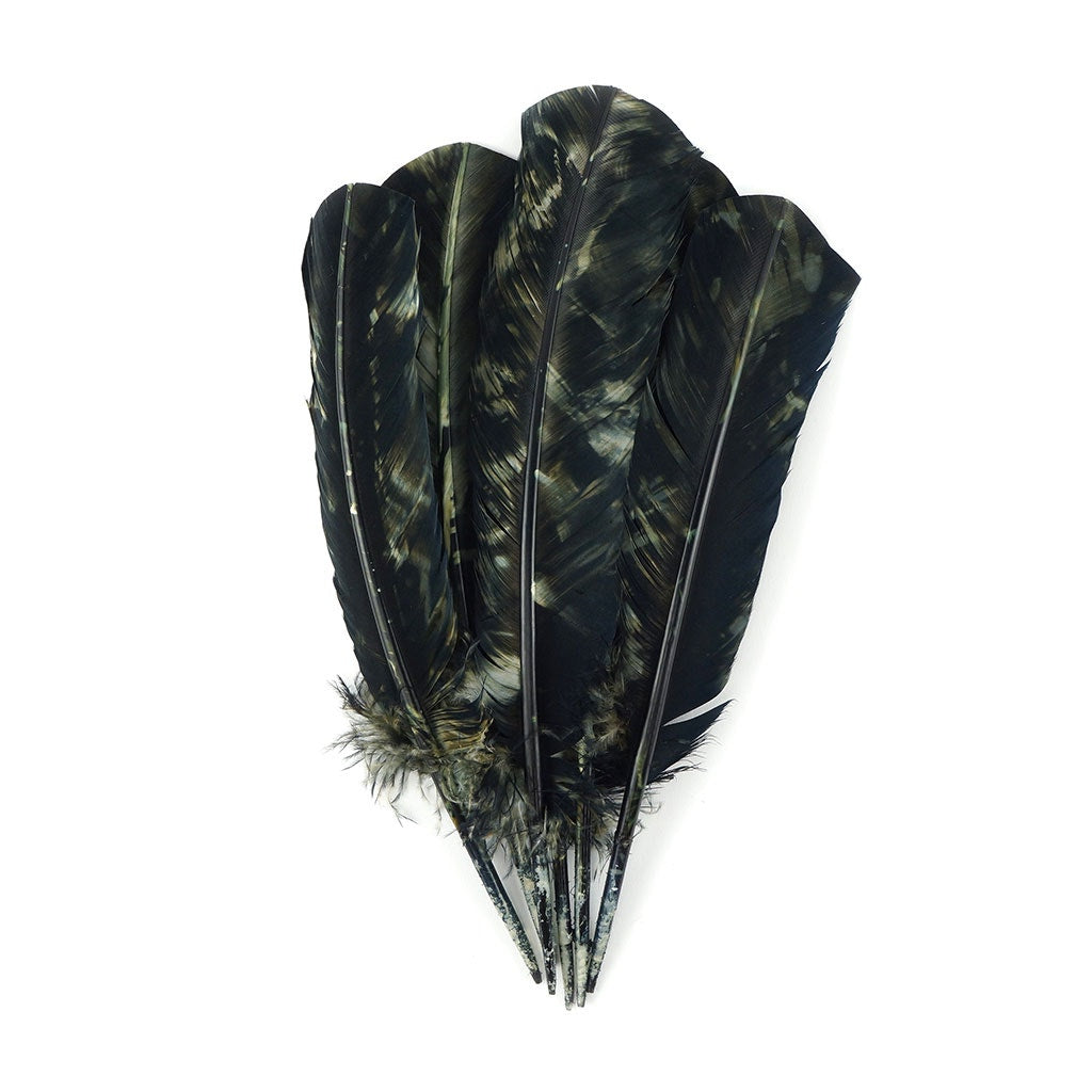 Turkey Quill - Tie Dye - Black and White - Feathers