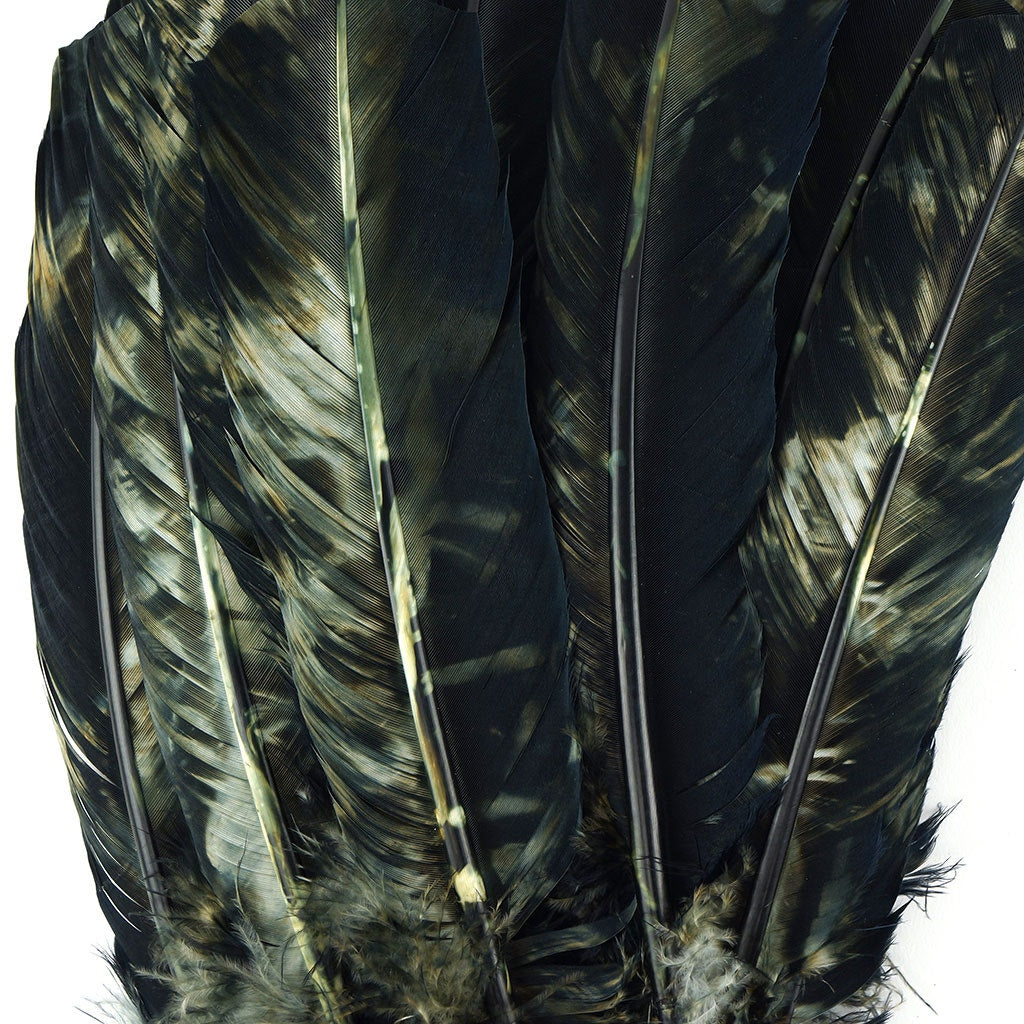 Turkey Quill - Tie Dye - Black and White - Feathers