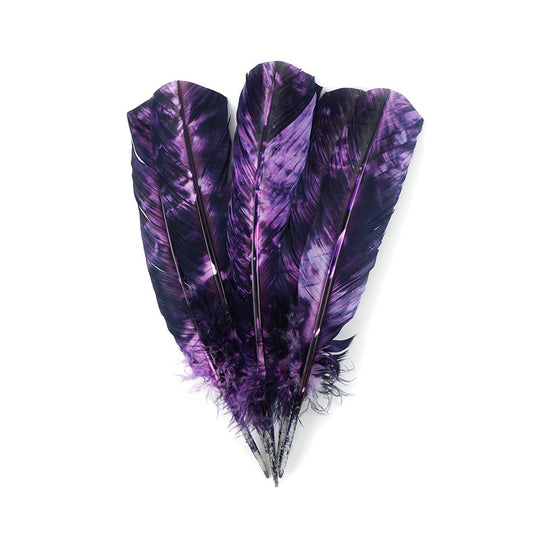 Turkey Quill - Tie Dye - Orchid and Plum - Feathers