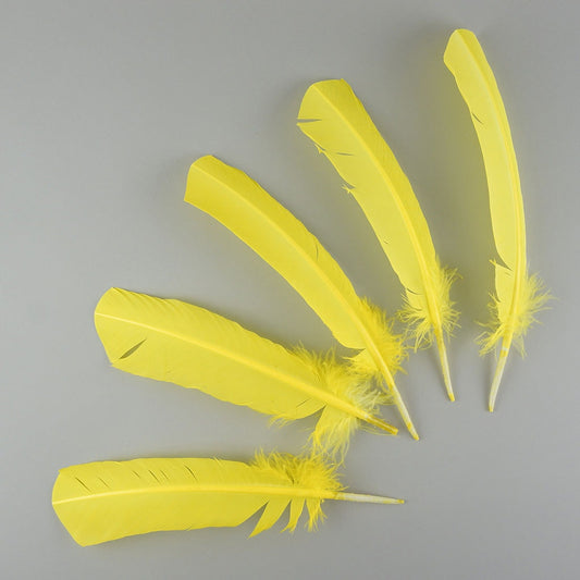 Turkey Quills by Pound - Left Wing - Florescent Yellow - Feathers