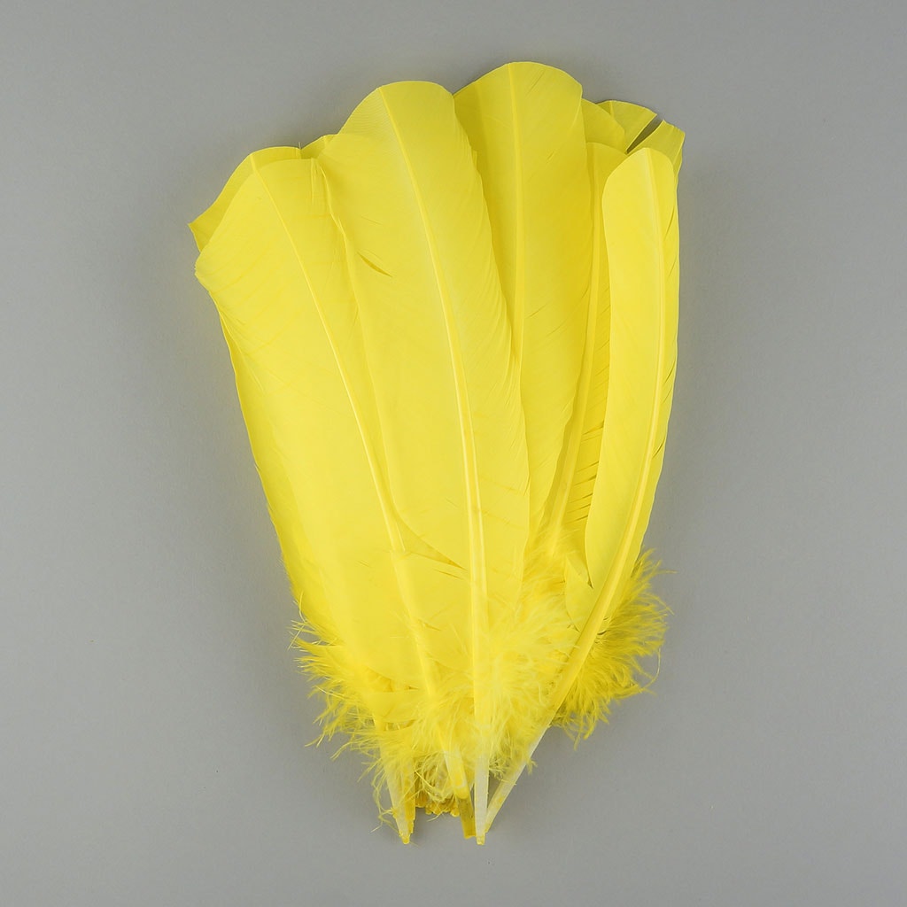 Turkey Quills by Pound - Left Wing - Florescent Yellow - Feathers