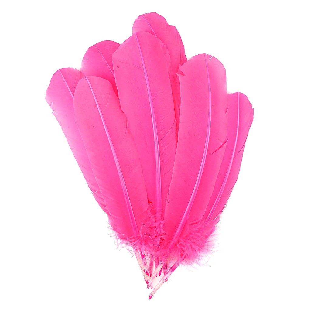 Turkey Quills by Pound - Left Wing - Pink Orient - Feathers