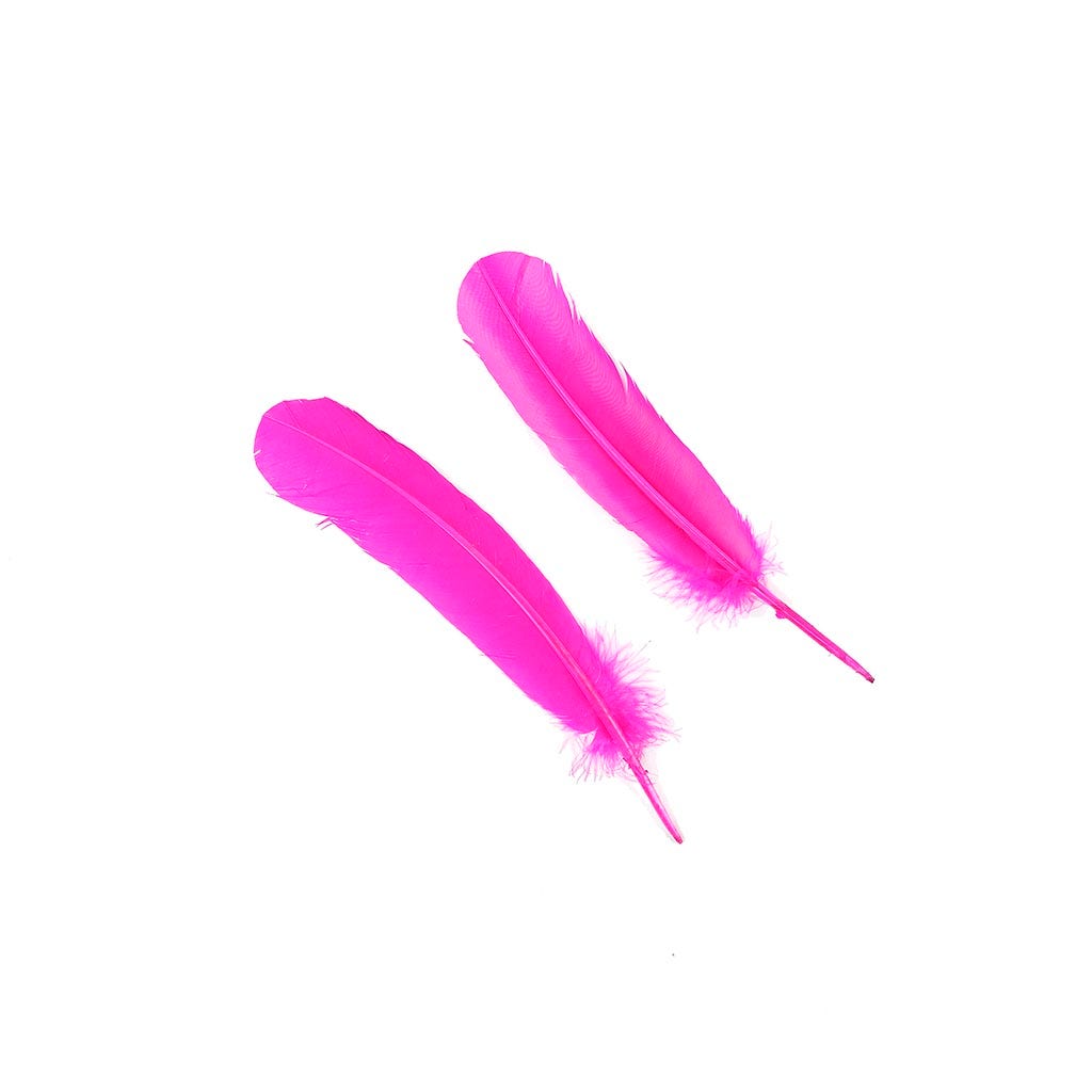 Turkey Quills by Pound - Left Wing - Shocking Pink - Feathers