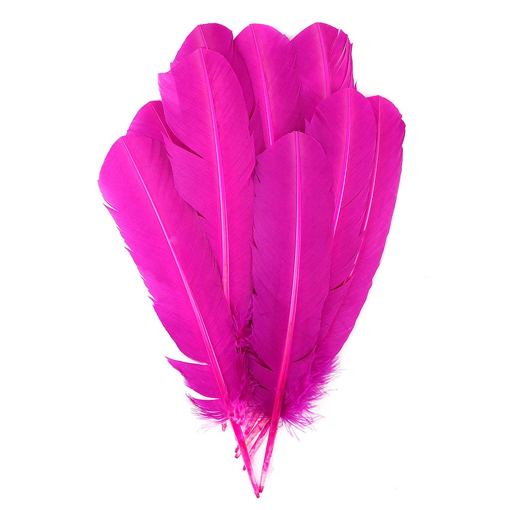 Turkey Quills by Pound - Left Wing - Very Berry - Feathers