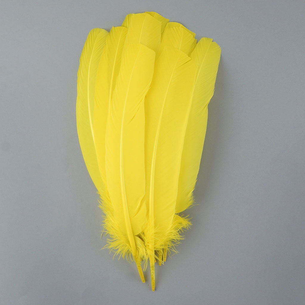 Turkey Quills by Pound - Right Wing - Florescent Yellow - Feathers