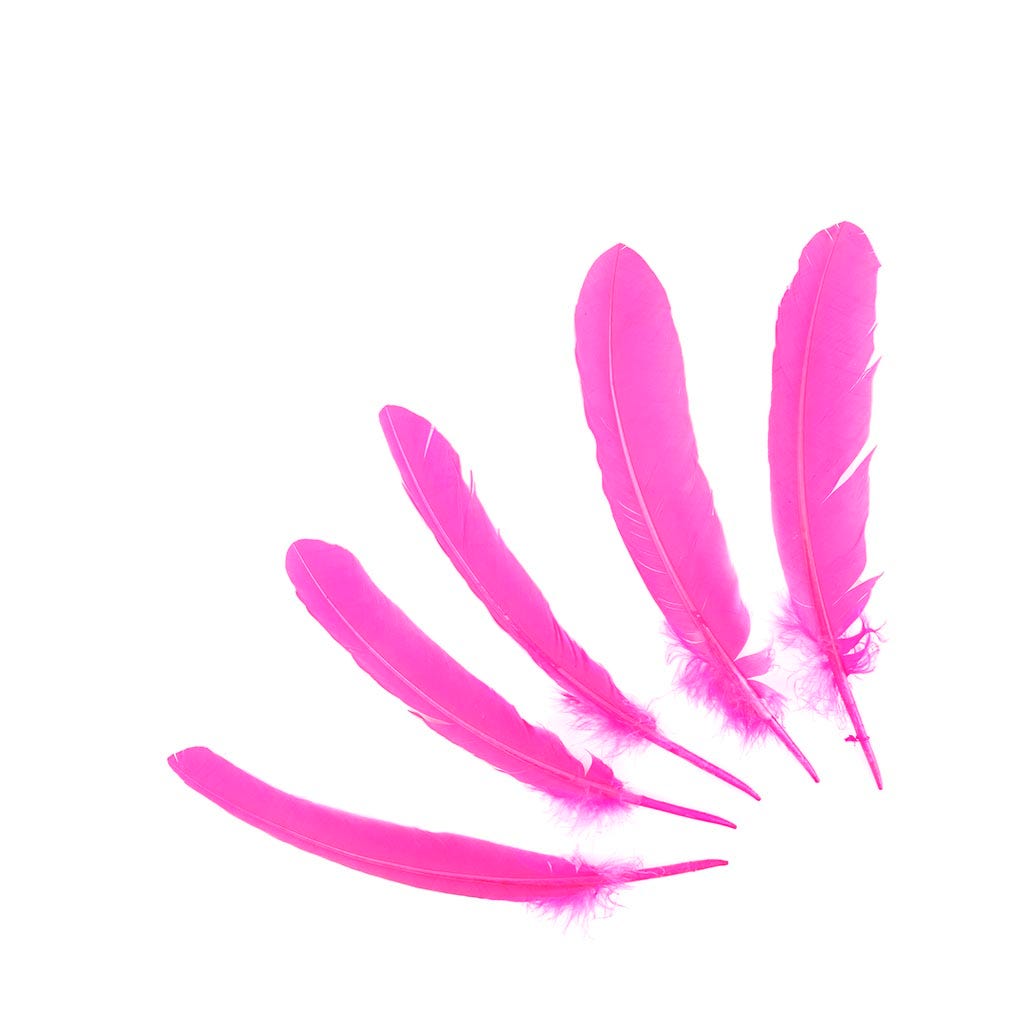 Turkey Quills by Pound - Right Wing - Pink Orient - Feathers