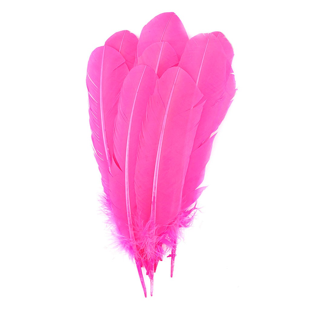 Turkey Quills by Pound - Right Wing - Pink Orient - Feathers