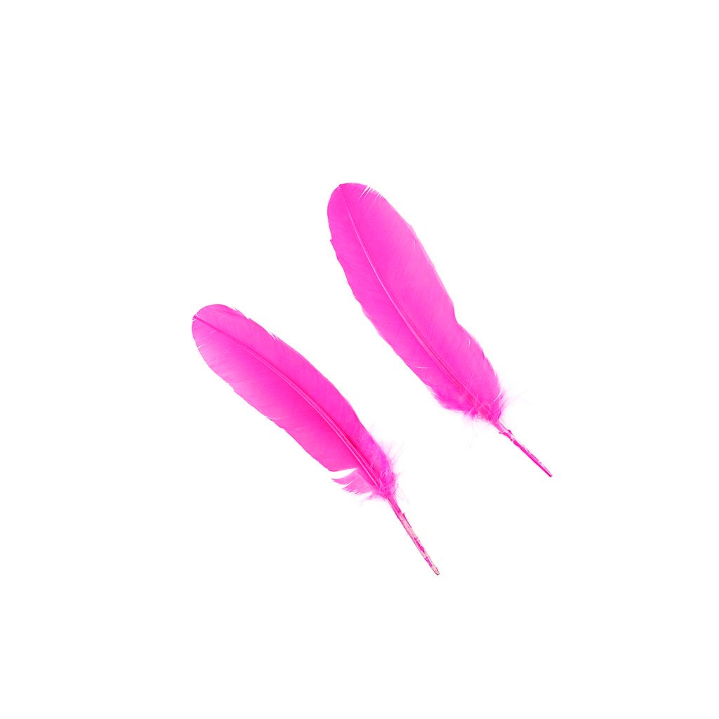 Turkey Quills by Pound - Right Wing - Shocking Pink - Feathers