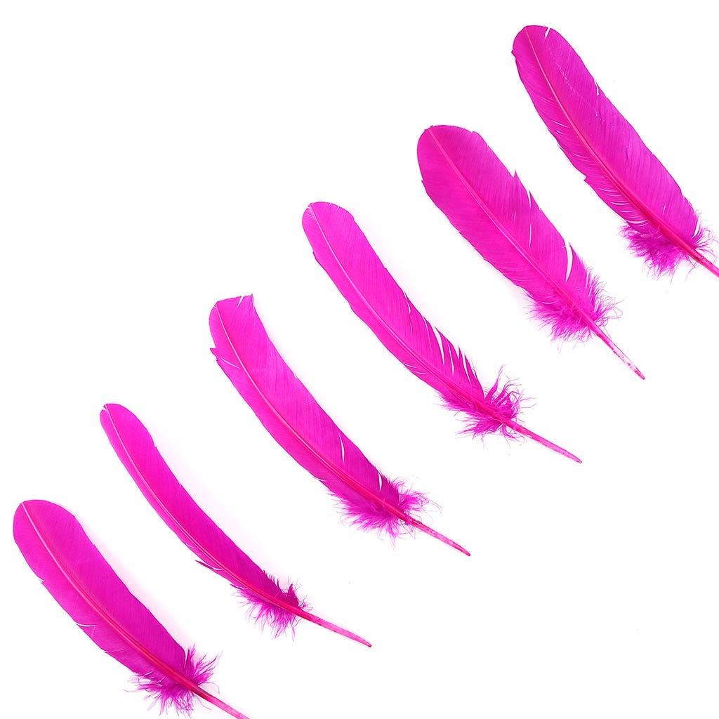 Turkey Quills by Pound - Right Wing - Very Berry - Feathers