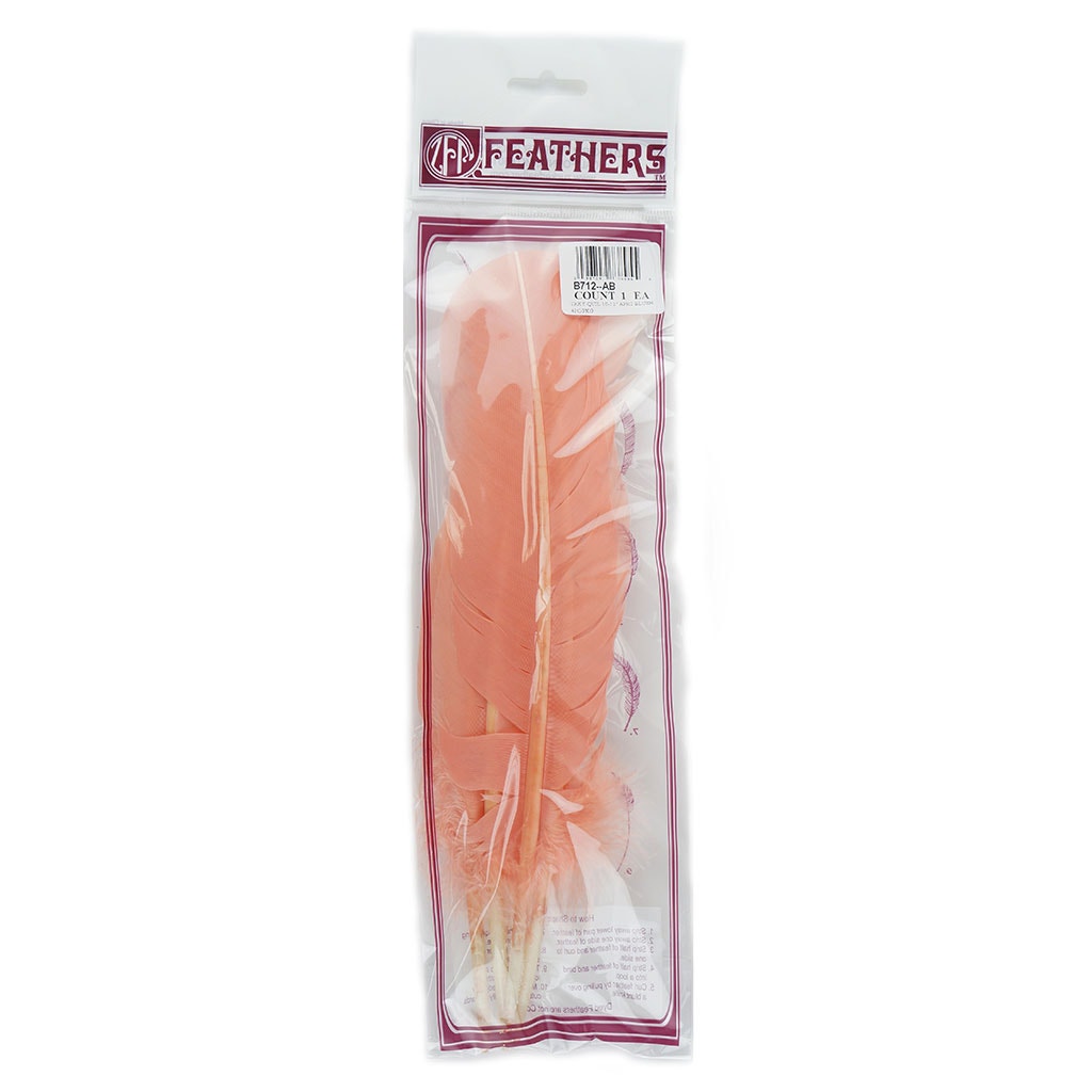 Turkey Quills Dyed Feathers Apricot Blush - Feathers