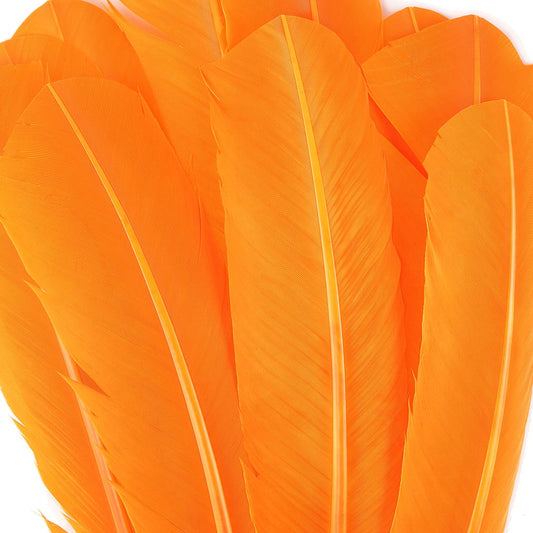 Turkey Quills Dyed Feathers - Mango Orange - Feathers