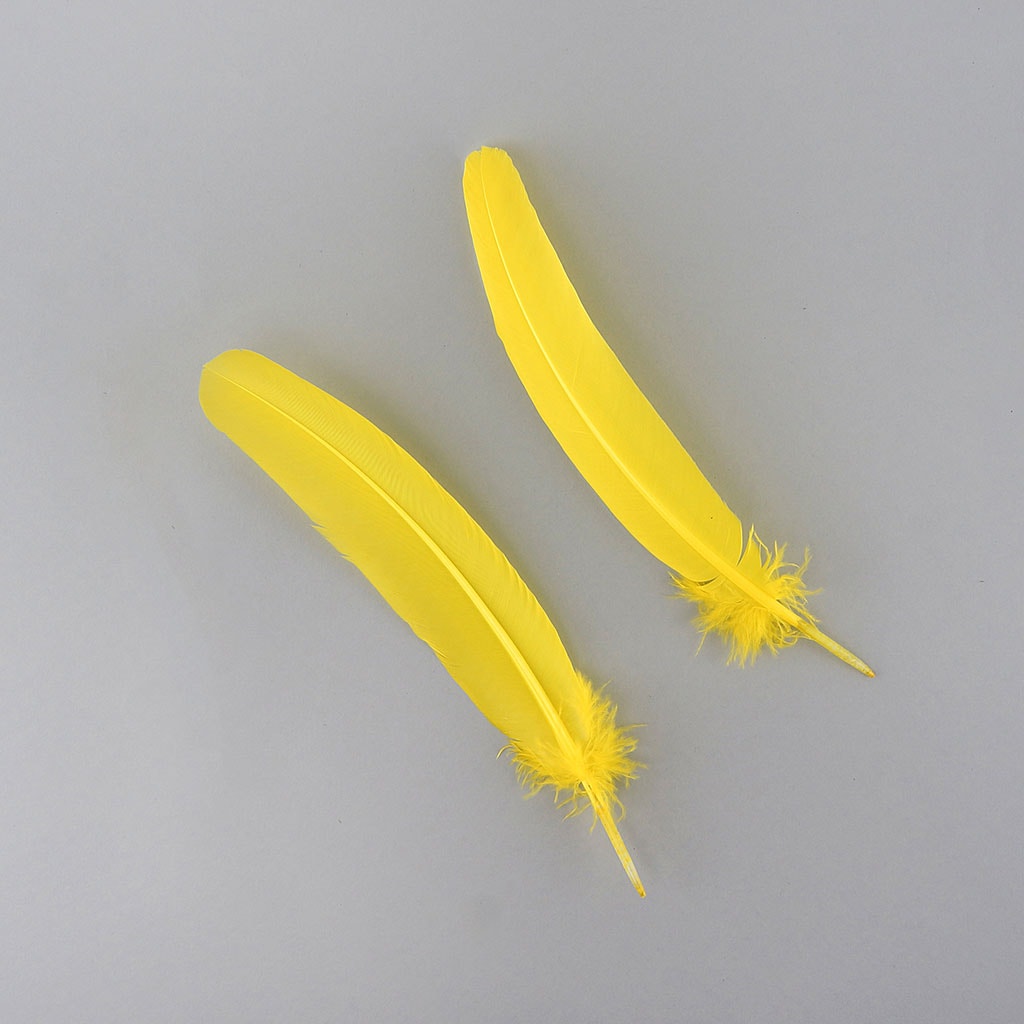 Turkey Quills Dyed Feathers - Yellow - Feathers