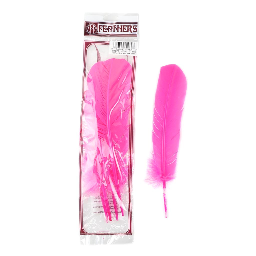 Turkey Quills Dyed - Pink Orient - Feathers