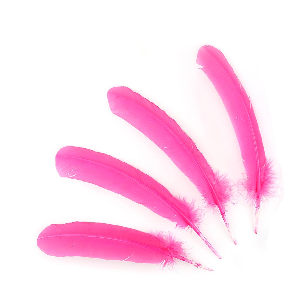 Turkey Quills Dyed - Pink Orient - Feathers