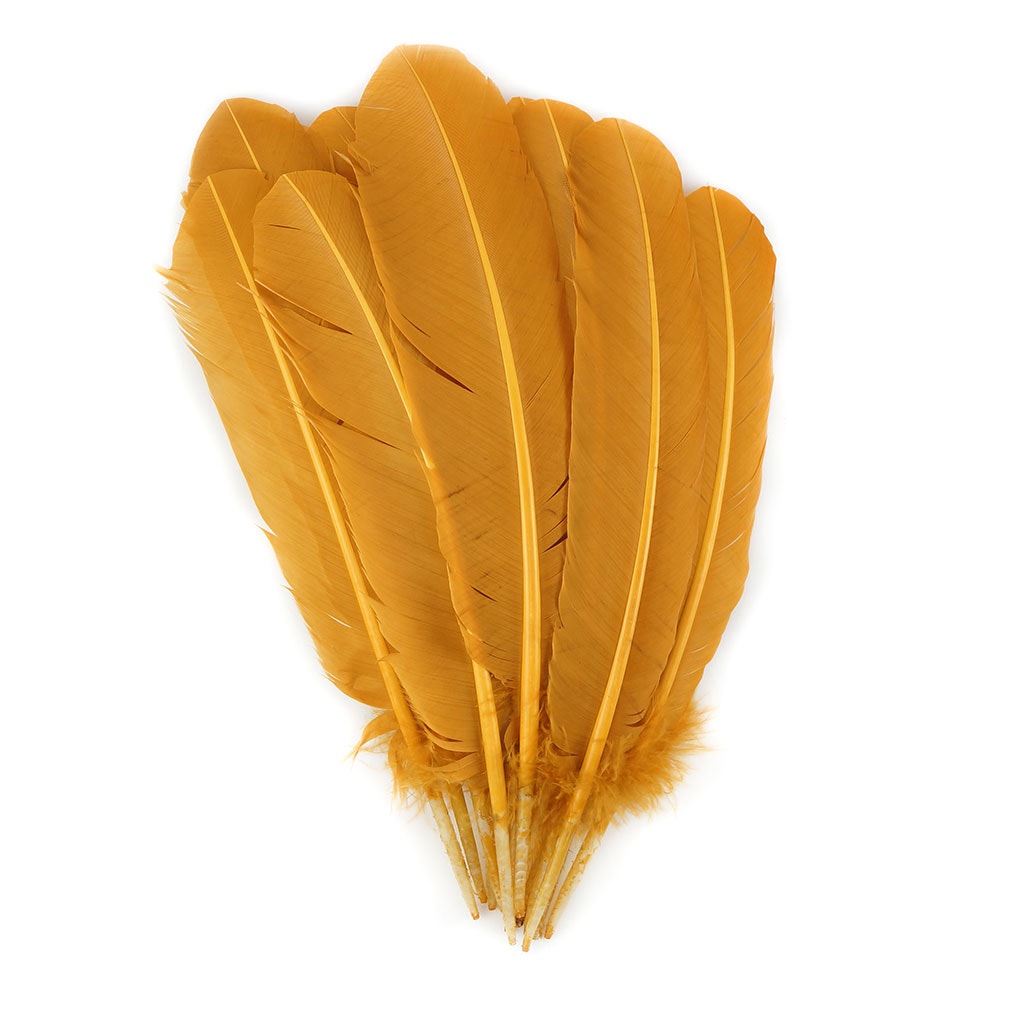 Turkey Quills Selected Antique Gold - Feathers