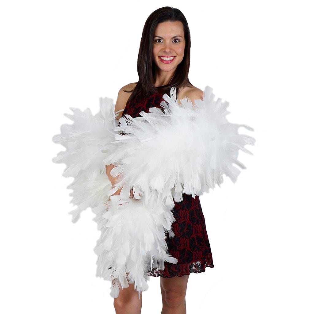 Turkey Ruff Feather Boa - 14-16’’ - White - Turkey Boa