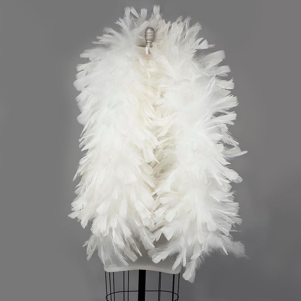 Turkey Ruff Feather Boa - 14-16’’ - White - Turkey Boa