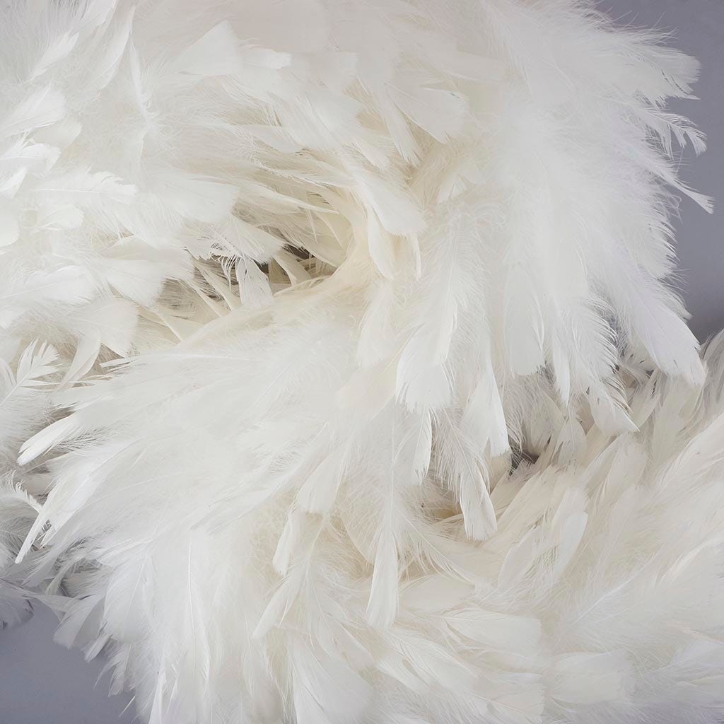 Turkey Ruff Feather Boa - 14-16’’ - White - Turkey Boa